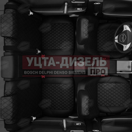 Изображение раздела авточехлы газель next (3 высоких) экокожа черные, черная строчка ромб комплект avtolider