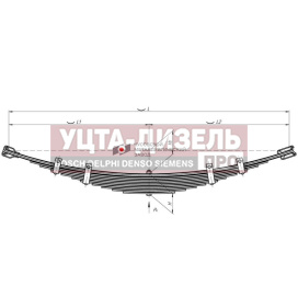 Изображение раздела рессора газ-53,3307,саз-356,3502,кавз-685 передняя (12 листов) l=1225мм чмз