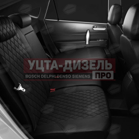 Изображение раздела авточехлы газель next (3 высоких) экокожа черные, черная строчка ромб комплект avtolider