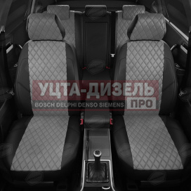 Изображение раздела авточехлы газель next (3 высоких) экокожа черные, серая строчка ромб комплект avtolider