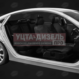 Изображение раздела авточехлы газель next (3 высоких) экокожа черные, черная строчка ромб комплект avtolider