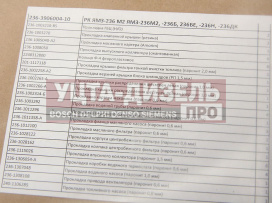 Изображение раздела прокладка двигателя ямз-236м2,б,бе,н,дк комплект полный рд