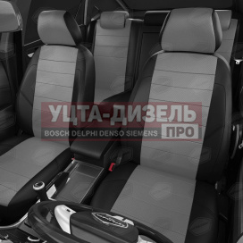 Изображение раздела авточехлы газель next (1 низкий, 2 высоких) экокожа черно-серые комплект avtolider