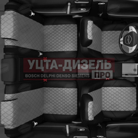 Изображение раздела авточехлы газель next (3 высоких) экокожа черные, серая строчка ромб комплект avtolider