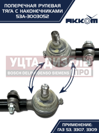 Изображение раздела тяга рулевая газ-3307,3309,53 поперечная акком