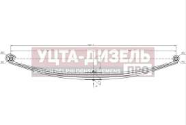 Изображение раздела лист рессоры камаз-3297 передней №1 l=1662мм чмз