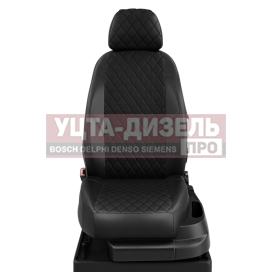 Изображение раздела авточехлы газель next (3 высоких) экокожа черные, черная строчка ромб комплект avtolider