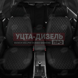 Изображение раздела авточехлы газель next (3 высоких) экокожа черные, черная строчка ромб комплект avtolider
