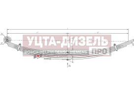 Изображение раздела рессора маз-6312 передняя (4 листа) l=1900мм чмз
