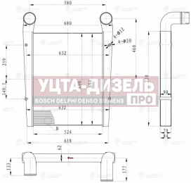 Изображение раздела охладитель урал-4320,43206,next дв.ямз -536,02-10 наддув.воздуха алюминиевый luzar
