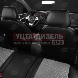 Изображение раздела авточехлы газель next (3 высоких) экокожа черные, серая строчка ромб комплект avtolider